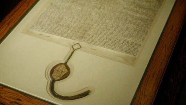 A copy of the Magna Carta held at Australian Parliament House.