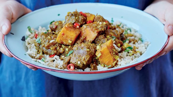 A warming lamb and almond  winter veg curry soothes the soul.