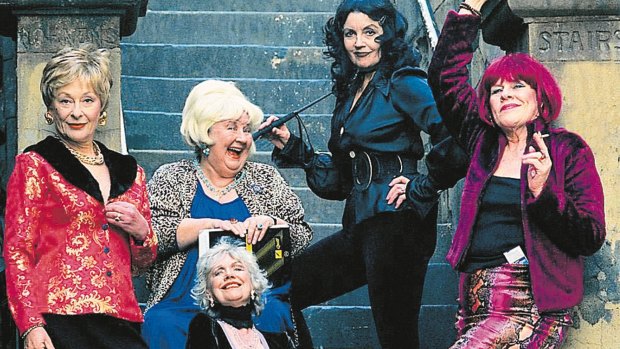 The Oldest Profession, 2001. Doreen in the blonde wig second from left, so it goes Noelene Brown, Doreen, Betty Lucas (seated), Lorraine Bayly, Carole Skinner (far right). 
