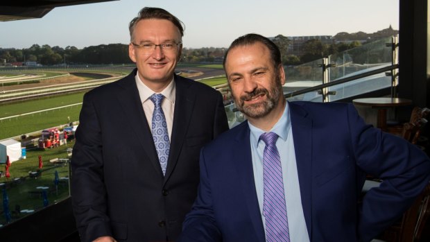 Resigning: departing ATC chief executive Darren Pearce (left) with Racing NSW chief executive Peter V'landys
