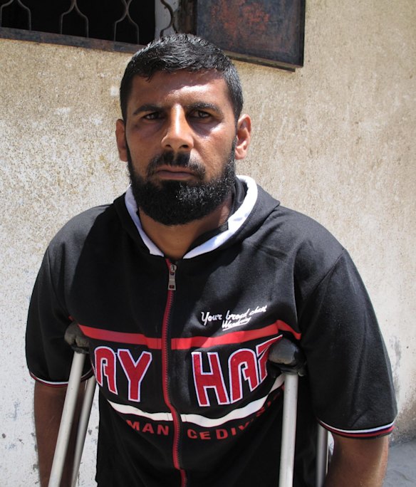 Mohamed Abu Jame, one of only three people who survived an air strike on his house in the town of Khan Younis in which 26 people died.