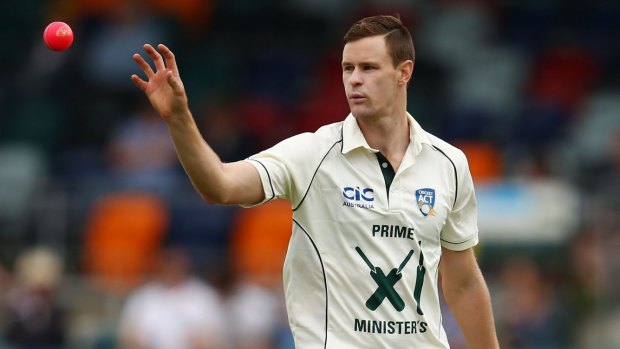 Jason Behrendorff playing for the Prime Minister's XI in October.
