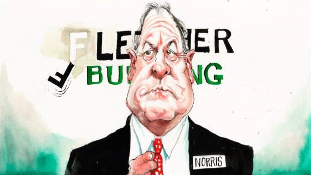 Fletcher Building chairman Ralph Norris is in the hot seat after  losses in NZ construction market. Illustration: David Rowe