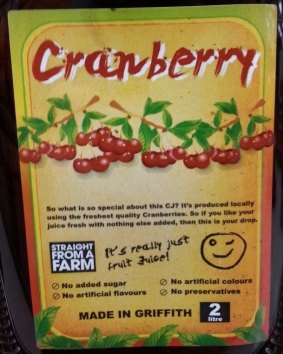 The Real Juice Company made an array of false claims on its two litre cranberry juice product.