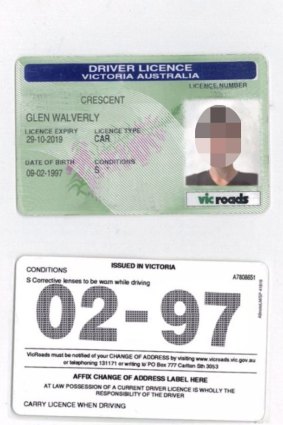 A counterfeit driving licence obtained from an overseas web site.