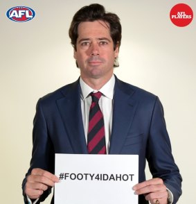 AFL chief Gillon McLachlan in the campaign that the AFLPA hopes will go viral.