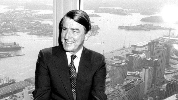 New South Wales Premier Neville Wran at the opening of the Sydney Tower at Centrepoint in 1978.