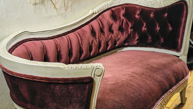 Evans had this luxe chaise from the store formerly known as Harem on Brunswick Street – now Swan Emporium – on lay-by for six months, paying it off bit by bit.