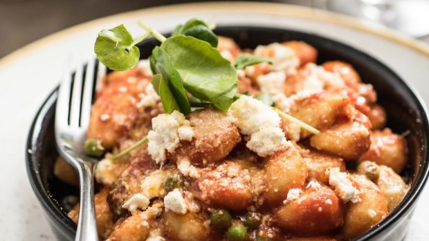 Gnocchi with peas and ricotta at Vibe Hotel, Marysville.