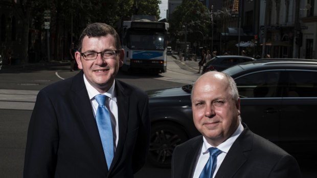 Victorian Premier Daniel Andrews with his Treasurer, Tim Pallas.