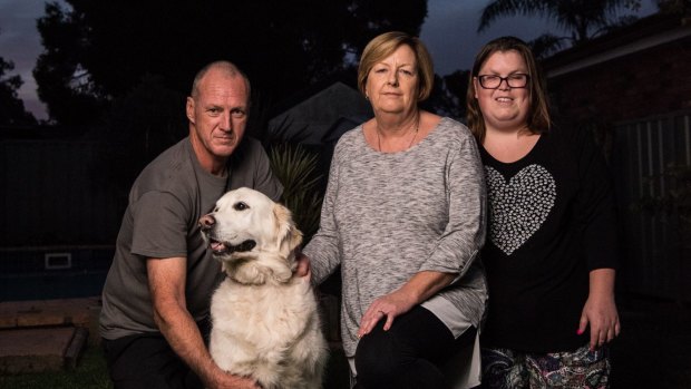 Diane and Ken Barrow with their 23 year old daughter Lauren and their 7yo labrador Mia.