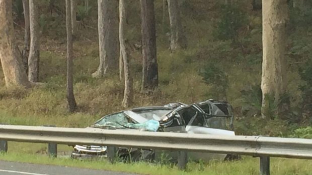 The crash on the Kings Highway, near Braidwood on Saturday afternoon.