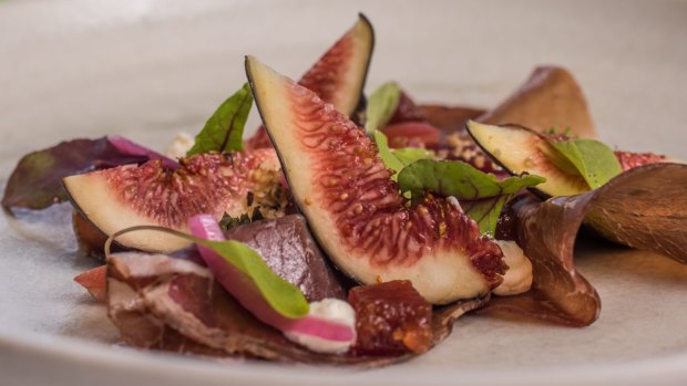 Figs and bresaola at Windows by the Bay.