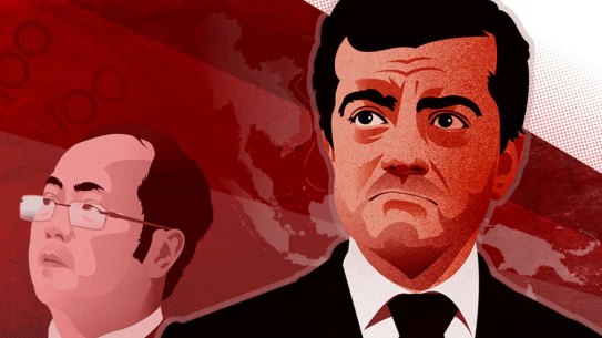 Huang Xiangmo and Sam Dastyari. Illustration: Richard Giliberto