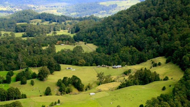 Farming country at Kangaroo Valley in the NSW Southern Highlands Australia.