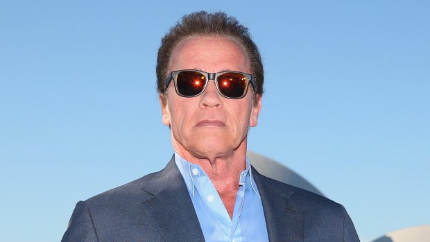 Arnie in Sydney earlier this year for the <i>Terminator: Genysis</i> publicity tour.