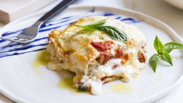 Welcome Santa with seafood lasagne. 