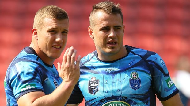 Back for the Blues? Trent Hodkinson and Josh Reynolds are in contention for the halves.