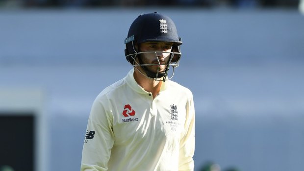 England's James Vince walks off after being dismissed in the first test. Playing a fine innings on a drudge pitch.