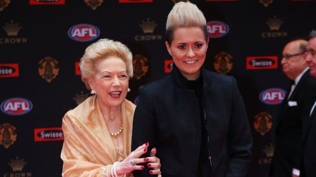 Susan Alberti and Moana Hope on the Brownlow red carpet earlier this year.