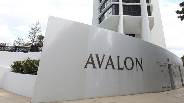 Entrance to the Avalon apartments on the Gold Coast where Warriena Wright died..