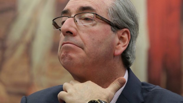 Former Brazilian Speaker of the House Eduardo Cunha during the presentation of his defence last July.