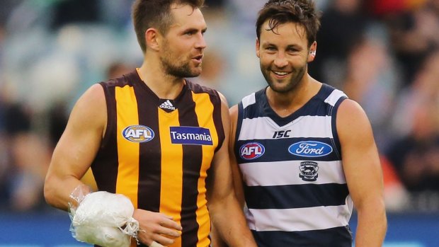 Luke Hodge was injured in the Hawks' Easter Monday loss to the Cats.