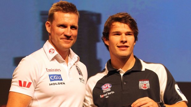 Nathan Buckley with Nathan Freeman at the draft in 2013.