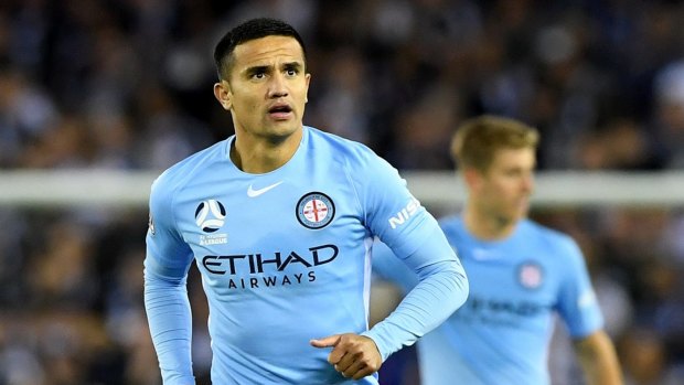 Tim Cahill in action for Mlebourne City.