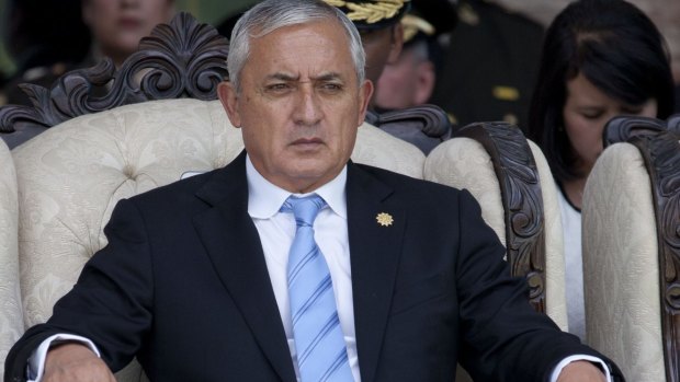 Guatemala's President Otto Perez Molina at the swearing-in ceremony of his new defence minister in Guatemala City earlier this month.