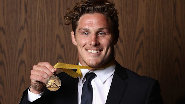 Michael Hooper with the John Eales Medal.