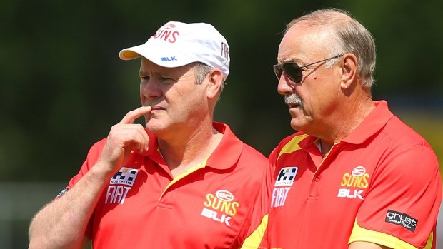 Coach Rodney Eade and coaching director Malcolm Blight.