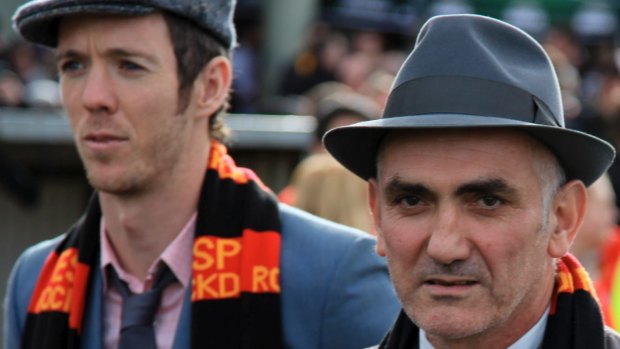 Musician Paul Kelly (right) with mate Bob Murphy support the Reclink Community Cups.