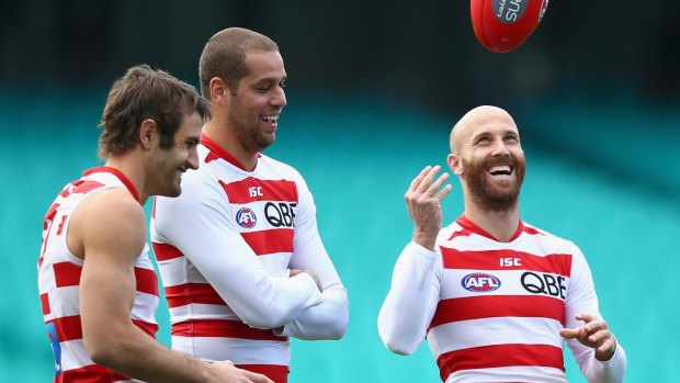 New perspective: Jarrad McVeigh (right) will coach the Swans in Saturday's NAB Challenge clash with Port Adelaide.