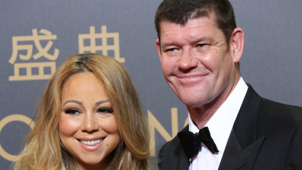 James Packer and Mariah Carey in October 2015.