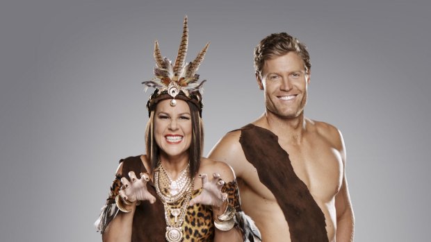 Hosts of <i>I'm a Celebrity ... Get Me Out of Here!</i>, Julia Morris and Dr Chris Brown, with a touch of jungle fever.
