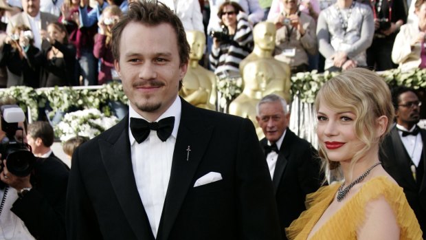 Australian actor Heath Ledger, left, nominated for an Oscar for best actor in a leading role for his work in "Brokeback Mountain," and actress Michelle Williams, a nominee for best supporting actress for the same film, in 2006.