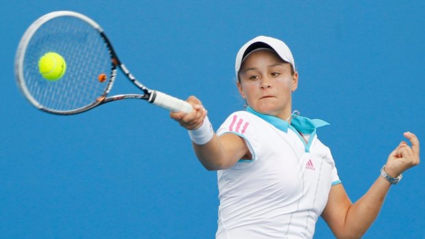 Ash Barty is back on court after "falling out of love" with tennis.
