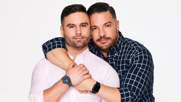 Chris and Grant, the gay couple on Seven's reality series <i>Bride & Prejudice</I>.