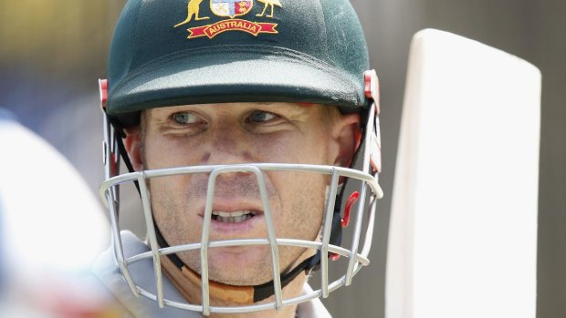 David Warner bats during a nets session on Christmas Eve.