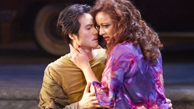 Yonghoon Lee as Don Jose and Clementine Margaine as Carmen in Opera Australia's production of <i>Carmen</i>.