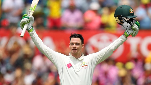 Peter Handscomb reached his second century in four Tests in Sydney.