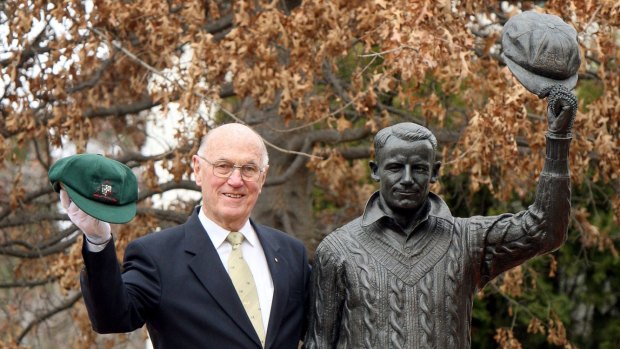 With "The Don" at Sir Donald Bradman's 100th birthday celebrations at Bradman Oval, Bowral, in 2008.