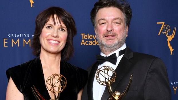 Deborah Riley, left, and Paul Ghirardani won the production design Emmy for their work on Game of Thrones.