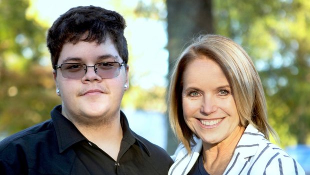 Katie Couric poses for a portrait with Gavin Grimm during the filming of Gender Revolution.