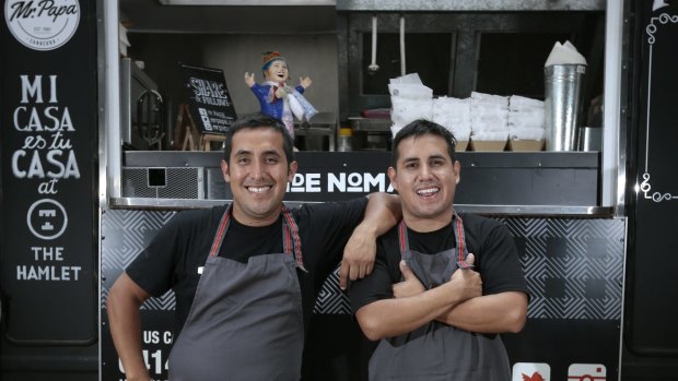 Peruvian street food: Brothers Carlos Ramirez and Moncho Ramirez with their van Mr Papa.