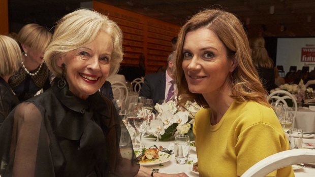 Dame Quentin Bryce and Julia Baird at Women of the Future dinner.