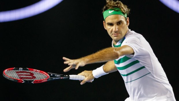 Drive: Roger Federer felt he struggled, but still managed to easily dismiss Grigor Dimitrov.
