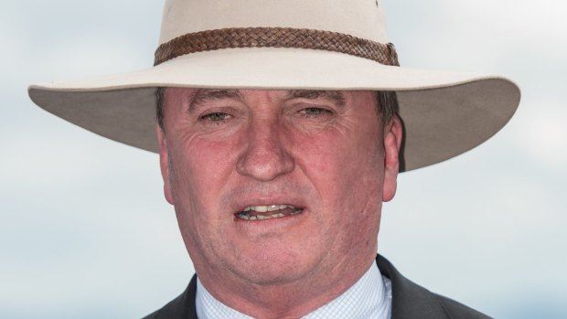 Barnaby Joyce in Tamworth earlier today.