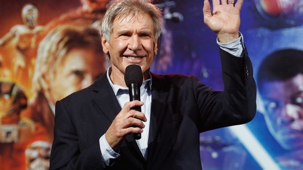 Harrison Ford attends the Star Wars: The Force Awakens fan event at Sydney Opera House. 